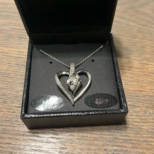 Sterling Silver Cubic Zirconia Heart Necklace